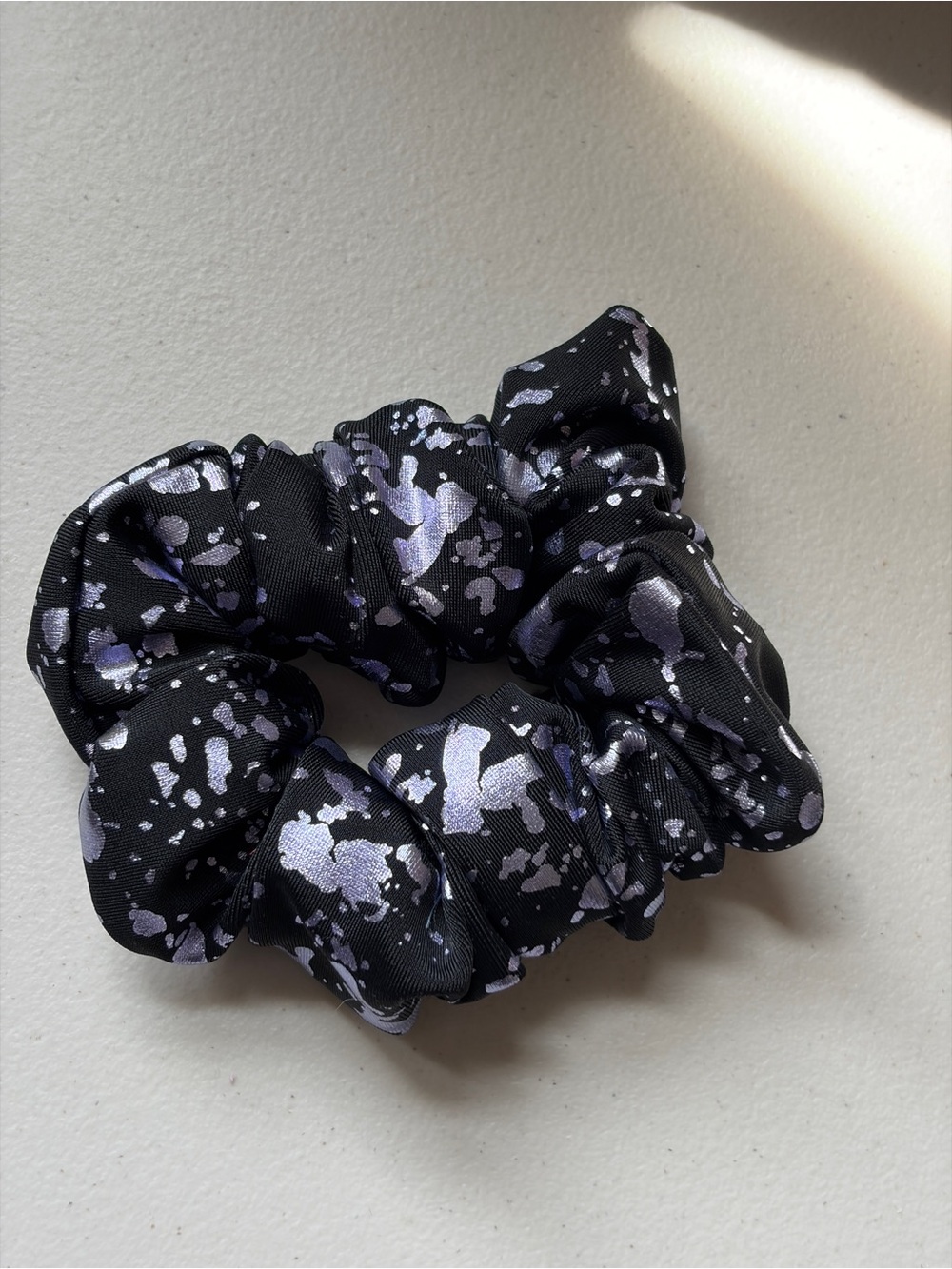 American Apparel Purple Metallic Splatter Black Scrunchie